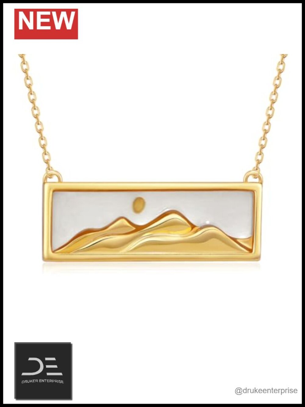 925 Sterling Silver 14k Gold Plated Mustard Seed Pendant Necklace Christian